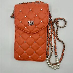 Badgley Mischka Phone Case with Pearl Straps NWT